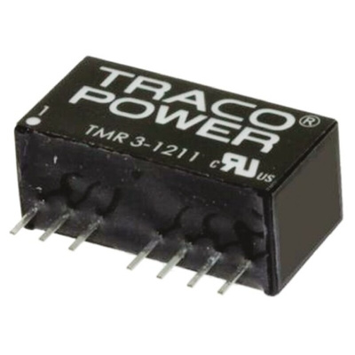 TRACOPOWER TMR 3HI DC-DC Converter, 15V dc/ 200mA Output, 4.5 → 9 V dc Input, 3W, Through Hole, +85°C Max Temp