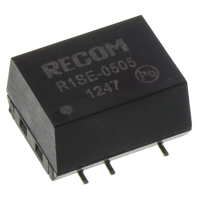 Recom R1SE DC-DC Converter, 5V dc/ 200mA Output, 4.5 → 5.5 V dc Input, 1W, Surface Mount, +85°C Max Temp -40°C