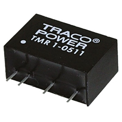 TRACOPOWER TMR 1 DC-DC Converter, 5V dc/ 200mA Output, 4.5 → 9 V dc Input, 1W, Through Hole, +85°C Max Temp