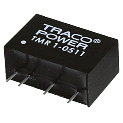 TRACOPOWER TMR 1 DC-DC Converter, ±15V dc/ ±33mA Output, 9 → 18 V dc Input, 1W, Through Hole, +85°C Max Temp