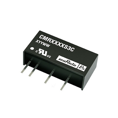 Murata Power Solutions CMR DC-DC Converter, ±12V dc/ ±31mA Output, 4.5 → 5.5 V dc Input, 0.75W, Through Hole,