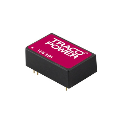 TRACOPOWER TEN 3WI DC-DC Converter, 15V dc/ 200mA Output, 9 → 36 V dc Input, 3W, Through Hole, +85°C Max Temp