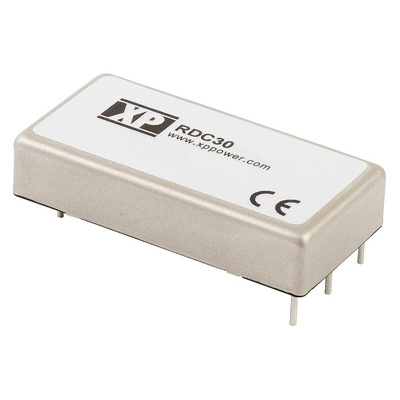 XP Power RDC DC-DC Converter, ±12V dc/ ±1.25A Output, 55 → 176 V dc Input, 30W, Through Hole, +75°C Max Temp