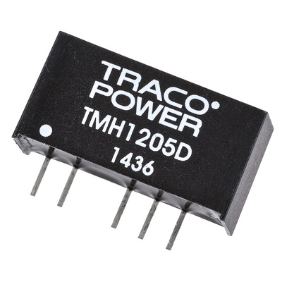 TRACOPOWER TMH DC-DC Converter, ±5V dc/ ±200mA Output, 10.8 → 13.2 V dc Input, 2W, Through Hole, +85°C Max Temp