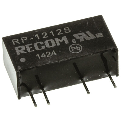 Recom RP DC-DC Converter, 12V dc/ 84mA Output, 10.8 → 13.2 V dc Input, 1W, Through Hole, +85°C Max Temp -40°C
