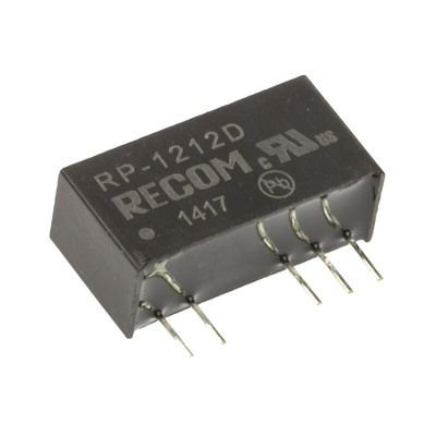 Recom RP DC-DC Converter, ±12V dc/ ±42mA Output, 10.8 → 13.2 V dc Input, 1W, Through Hole, +85°C Max Temp -40°C