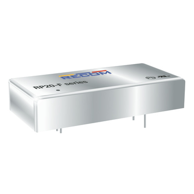 Recom RP20-F DC-DC Converter, 15V dc/ 1.33A Output, 18 → 36 V dc Input, 20W, Through Hole, +85°C Max Temp -40°C