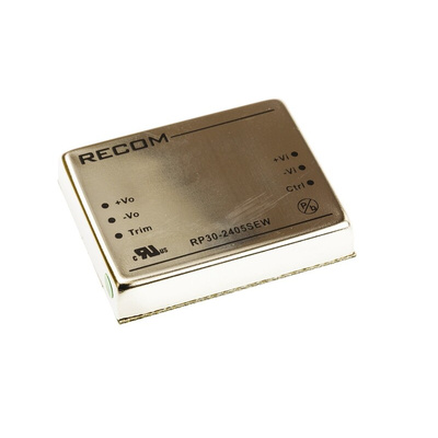 Recom RP30-EW DC-DC Converter, 5V dc/ 6A Output, 10 → 40 V dc Input, 30W, Through Hole, +85°C Max Temp -40°C Min