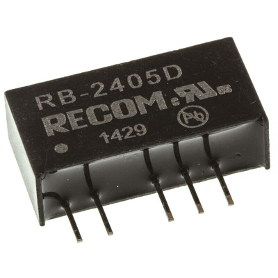Recom RB DC-DC Converter, ±5V dc/ ±100mA Output, 21.6 → 26.4 V dc Input, 1W, Through Hole, +85°C Max Temp -40°C