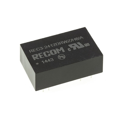 Recom REC3 DC-DC Converter, ±12V dc/ ±125mA Output, 9 → 36 V dc Input, 3W, Through Hole, +85°C Max Temp -40°C