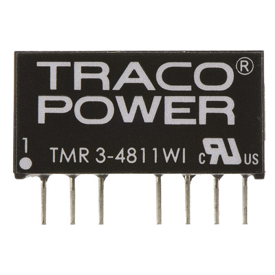 TRACOPOWER TMR 3WI DC-DC Converter, 5V dc/ 600mA Output, 18 → 75 V dc Input, 3W, Through Hole, +85°C Max Temp