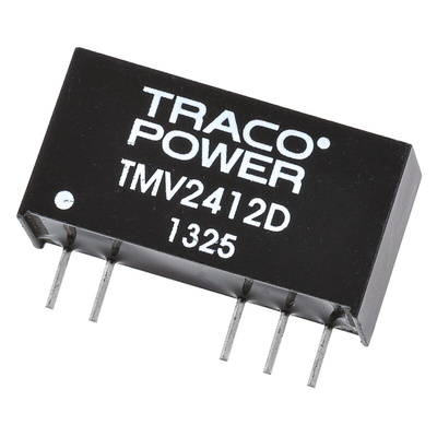 TRACOPOWER TMV DC-DC Converter, ±12V dc/ ±40mA Output, 21.6 → 26.4 V dc Input, 1W, Through Hole, +85°C Max Temp