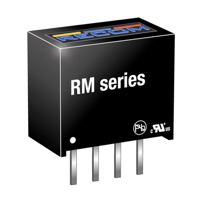 Recom RM DC-DC Converter, 5V dc/ 50mA Output, 4.5 → 5.5 V dc Input, 0.25W, Through Hole, +85°C Max Temp -40°C