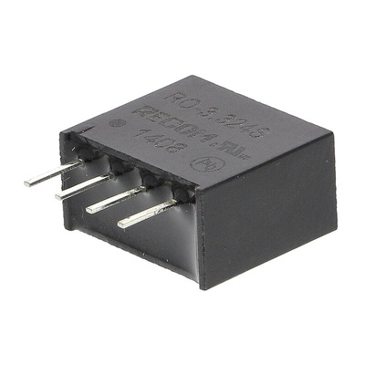 Recom RO DC-DC Converter, 24V dc/ 42mA Output, 2.97 → 3.63 V dc Input, 1W, Through Hole, +85°C Max Temp -40°C