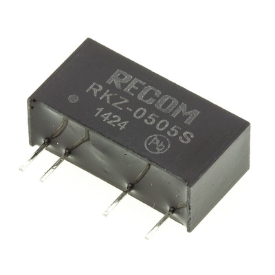 Recom RKZ DC-DC Converter, 5V dc/ 400mA Output, 4.5 → 5.5 V dc Input, 2W, Through Hole, +85°C Max Temp -40°C Min