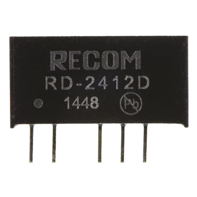 Recom RD DC-DC Converter, ±12V dc/ ±84mA Output, 21.6 → 26.4 V dc Input, 2W, Through Hole, +85°C Max Temp -40°C
