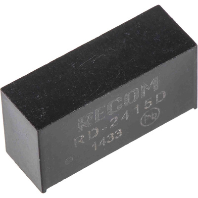 Recom RD DC-DC Converter, ±15V dc/ ±66mA Output, 21.6 → 26.4 V dc Input, 2W, Through Hole, +85°C Max Temp -40°C