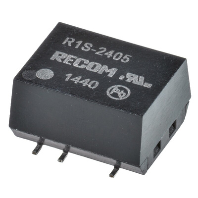 Recom R1S DC-DC Converter, 5V dc/ 200mA Output, 21.6 → 26.4 V dc Input, 1W, Surface Mount, +100°C Max Temp -40°C