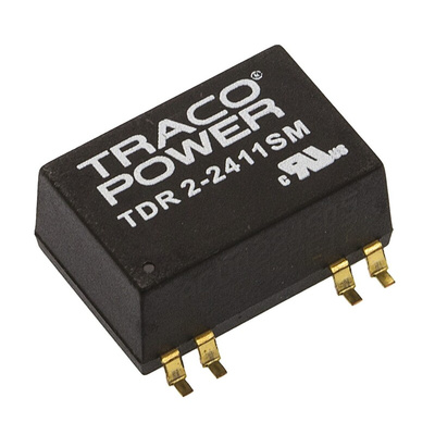TRACOPOWER TDR 2SM DC-DC Converter, 5V dc/ 400mA Output, 18 → 36 V dc Input, 2W, Surface Mount, +85°C Max Temp