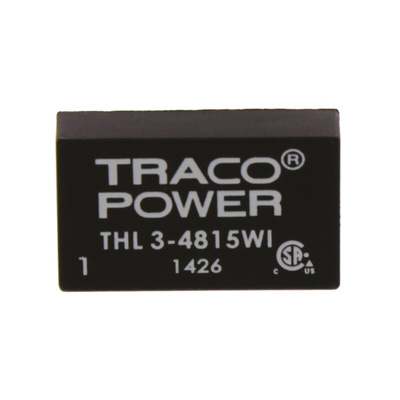 TRACOPOWER THL 3WI DC-DC Converter, 24V dc/ 125mA Output, 18 → 75 V dc Input, 3W, Through Hole, +85°C Max Temp