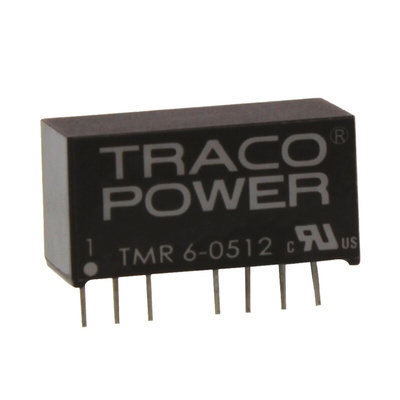 TRACOPOWER TMR 6 DC-DC Converter, 12V dc/ 500mA Output, 4.5 → 9 V dc Input, 6W, Through Hole, +70°C Max Temp