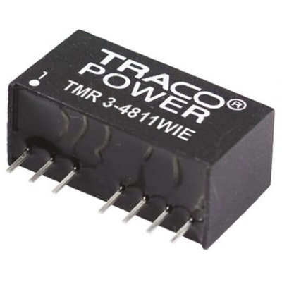 TRACOPOWER TMR 3WIE DC-DC Converter, 5V dc/ 600mA Output, 18 → 75 V dc Input, 3W, Through Hole, +85°C Max Temp