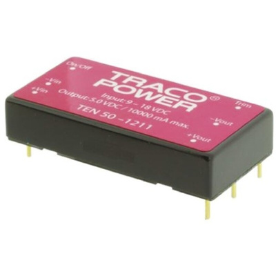 TRACOPOWER TEN 50 DC-DC Converter, 3.3V dc/ 10A Output, 18 → 36 V dc Input, 50W, Through Hole, +85°C Max Temp