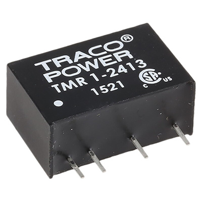 TRACOPOWER TMR 1 DC-DC Converter, 15V dc/ 67mA Output, 18 → 36 V dc Input, 1W, Through Hole, +85°C Max Temp