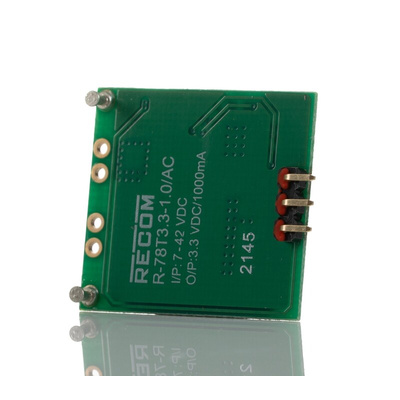 Recom R78T DC-DC Converter, 3.3V dc/ 1A Output, 7 → 42 V dc Input, 3.3W, Screw Mount, Surface Mount, +85°C Max