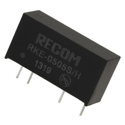 Recom RKE DC-DC Converter, 5V dc/ 200mA Output, 4.5 → 5.5 V dc Input, 1W, Through Hole, +85°C Max Temp -40°C Min