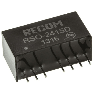 Recom RSO DC-DC Converter, ±15V dc/ ±34mA Output, 18 → 36 V dc Input, 1W, Through Hole, +85°C Max Temp -40°C Min