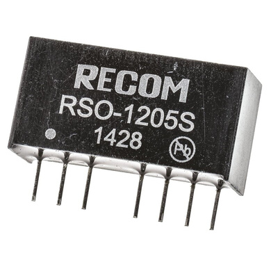 Recom RSO DC-DC Converter, 5V dc/ 200mA Output, 9 → 18 V dc Input, 1W, Through Hole, +85°C Max Temp -40°C Min