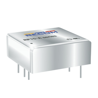 Recom RP15-A DC-DC Converter, 5V dc/ 3A Output, 18 → 36 V dc Input, 15W, Through Hole, +85°C Max Temp -40°C Min