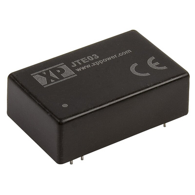 XP Power JTE03 DC-DC Converter, ±3.3V dc/ ±450mA Output, 9 → 36 V dc Input, 3W, Through Hole, +100°C Max Temp