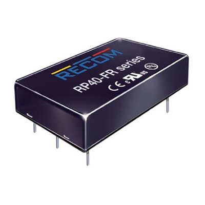 Recom RP40-FR DC-DC Converter, 3.3V dc/ 10A Output, 43 → 160 V dc Input, 40W, Through Hole, +60°C Max Temp -40°C