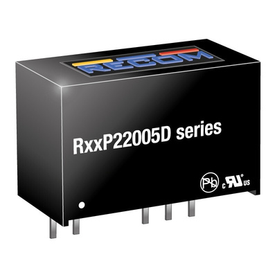 Recom R12P DC-DC Converter, -5V dc/ -200mA Output, 10.8 → 13.2 V dc Input, 2W, Through Hole, +95°C Max Temp