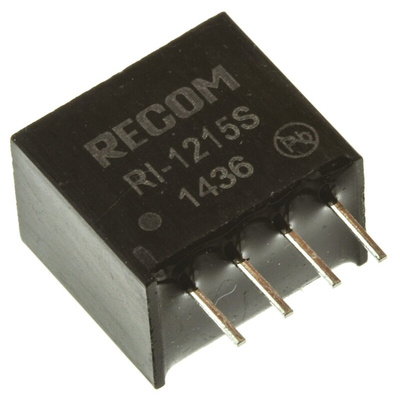 Recom RI DC-DC Converter, 15V dc/ 133mA Output, 10.8 → 13.2 V dc Input, 2W, Through Hole, +85°C Max Temp -40°C