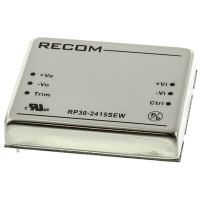 Recom RP30-EW DC-DC Converter, 15V dc/ 2A Output, 10 → 40 V dc Input, 30W, Through Hole, +85°C Max Temp -40°C