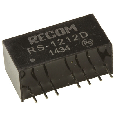 Recom RS DC-DC Converter, ±12V dc/ ±83mA Output, 9 → 18 V dc Input, 2W, Through Hole, +85°C Max Temp -40°C Min