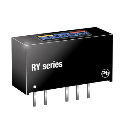 Recom RY DC-DC Converter, 5V dc/ 200mA Output, 11.4 → 12.6 V dc Input, 1W, Through Hole, +70°C Max Temp -40°C