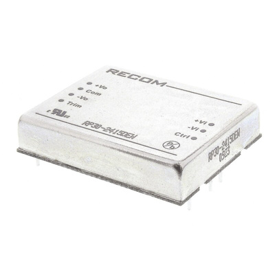 Recom RP30-EW DC-DC Converter, ±15V dc/ ±1A Output, 10 → 40 V dc Input, 30W, Through Hole, +85°C Max Temp -40°C