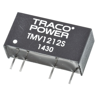 TRACOPOWER TMV DC-DC Converter, 12V dc/ 80mA Output, 10.8 → 13.2 V dc Input, 1W, Through Hole, +85°C Max Temp