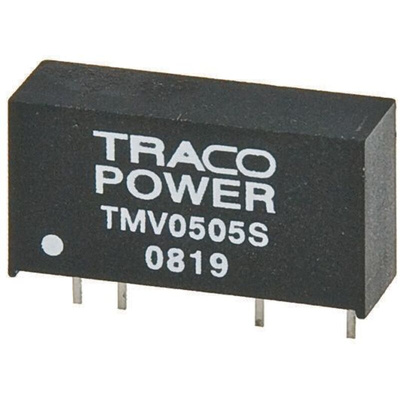 TRACOPOWER TMV DC-DC Converter, ±5V dc/ ±100mA Output, 10.8 → 13.2 V dc Input, 1W, Through Hole, +85°C Max Temp