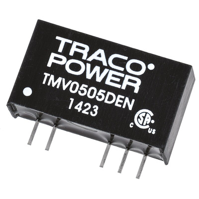 TRACOPOWER TMV EN DC-DC Converter, 5V dc/ 200mA Output, 4.5 → 5.5 V dc Input, 1W, Through Hole, +85°C Max Temp