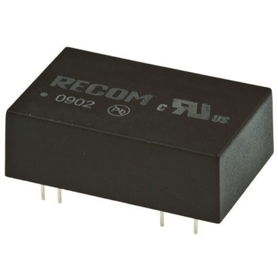 Recom REC3 DC-DC Converter, 15V dc/ 250mA Output, 9 → 36 V dc Input, 3W, Through Hole, +85°C Max Temp -40°C Min
