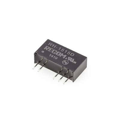 Recom RH DC-DC Converter, ±15V dc/ ±33mA Output, 13.5 → 15.5 V dc Input, 1W, Through Hole, +85°C Max Temp -40°C