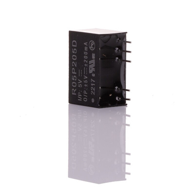 Recom DC-DC Converter, ±5V dc/ ±200mA Output, 4.5 → 5.5 V dc Input, 2W, Through Hole, +95°C Max Temp -40°C Min