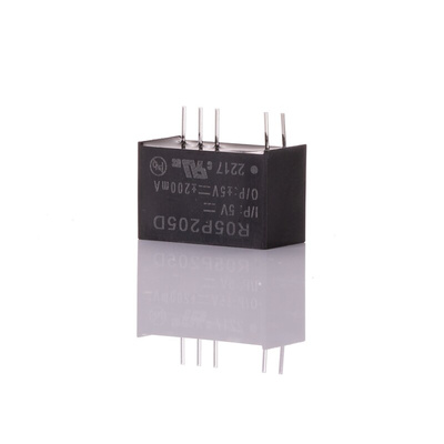 Recom DC-DC Converter, ±5V dc/ ±200mA Output, 4.5 → 5.5 V dc Input, 2W, Through Hole, +95°C Max Temp -40°C Min