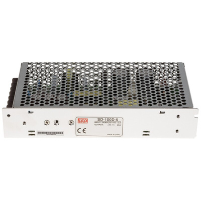 MEAN WELL DC-DC Converter, 5V dc/ 20A Output, 72 → 144 V dc Input, 100W, Chassis Mount, +60°C Max Temp -10°C Min