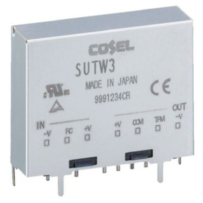 Cosel DC-DC Converter, ±15V dc/ 100mA Output, 4.5 → 9 V dc Input, 3W, Through Hole, +85°C Max Temp -40°C Min Temp